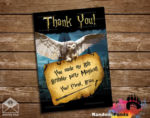 Harry Potter Hedwig Hogwarts Thank You Card
