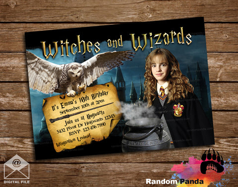Hermione Harry Potter Party Invitation