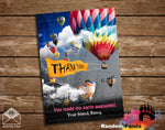 Hot Air Balloon Pink Thank You Card