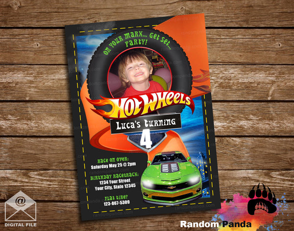 Hot Wheels Racetrack Party Invitation – Random Panda