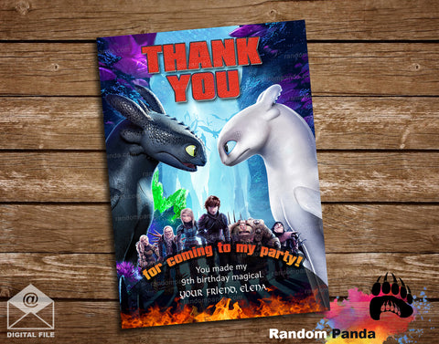 How To Train Your Dragon Red Fire Thank You Card