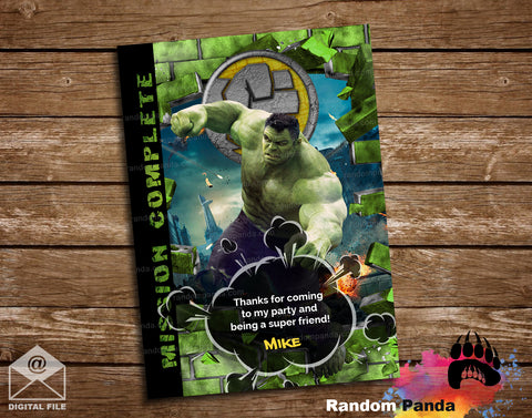 Incredible Hulk Smashing Thank You Card