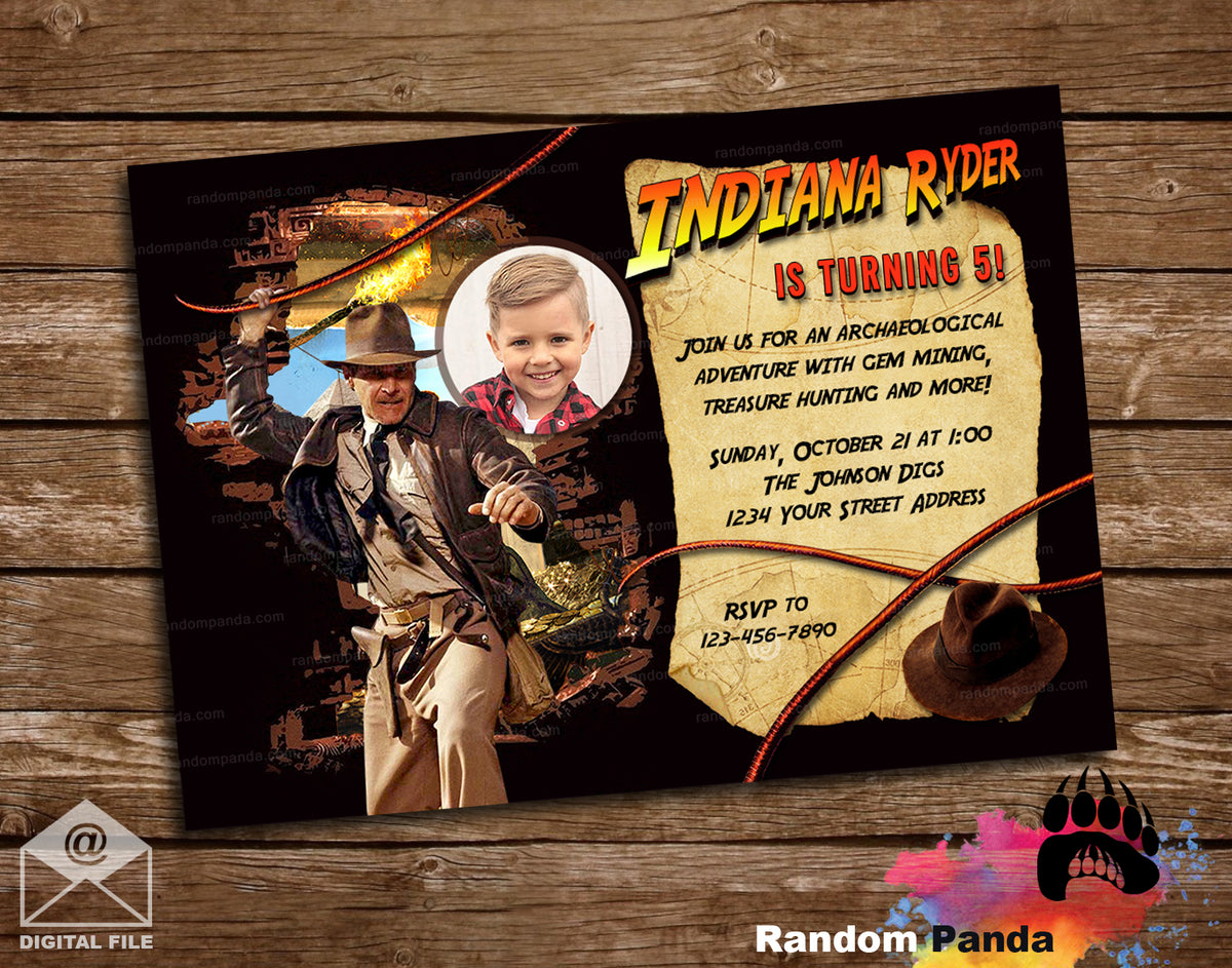 Indiana Jones Treasure Party Invitation – Random Panda
