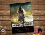 Jack Sparrow Pirates of the Caribbean Thank You Card