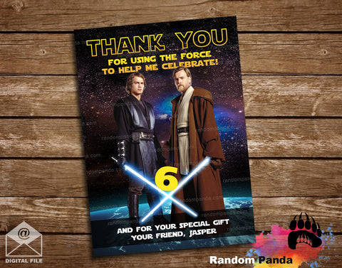 Jedi Thank You Card, Obi-Wan Thanks Note