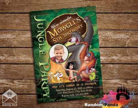 Jungle Book Party Invitation, Mowgli Invite