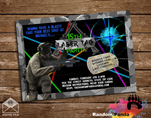 Laser Tag Party Invitation