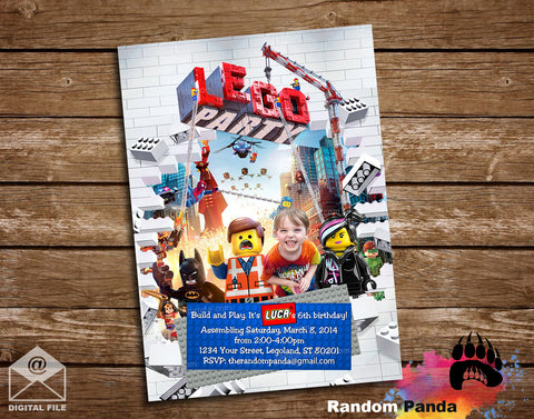 Funny Lego Movie Party Invitation