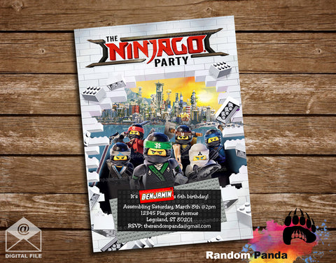 Lego Ninjago Party Invitation