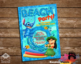 Disney Lilo and Stitch Pool Party Invitation