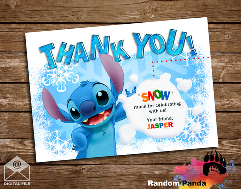 Lilo and Stitch Winter Thank You Card