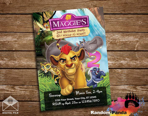 Lion Guard Pink Party Invitation