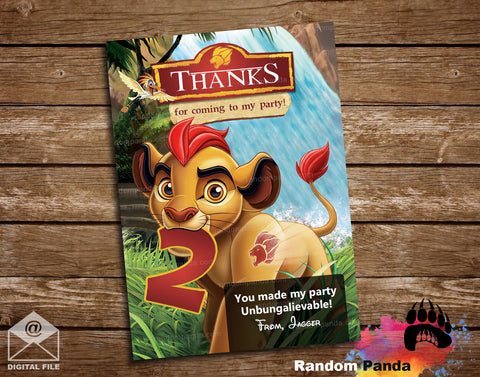 Lion Guard Party Thank You Card