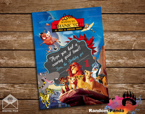Lion King and Lion Guard Thank You Card