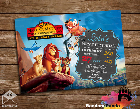 Fun Lion King Birthday Party Invitation