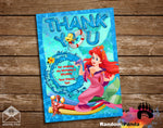 Little Mermaid Pool Party Thank You Card