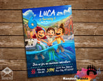 Disney Luca Birthday Invite, Sea Monster Party Invitation