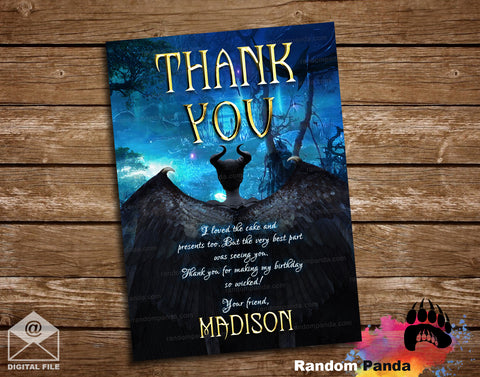 Maleficent Party Thank You Card