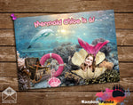 Funny Be a Mermaid Poster, Mermaid Dolphin Backdrop