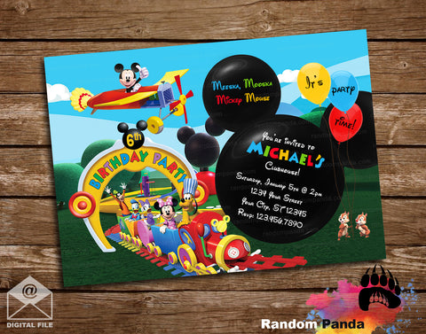 Mickey Mouse Train Party Invitation