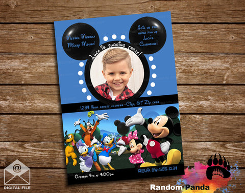 Mickey Mouse Ears Party Invitation