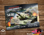 Military Tank Party Invitation, Army Soldier Invite