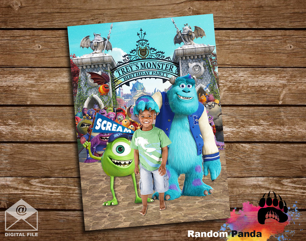 monsters inc funny Funny Monsters Inc University Party Poster Backdrop – Random Panda