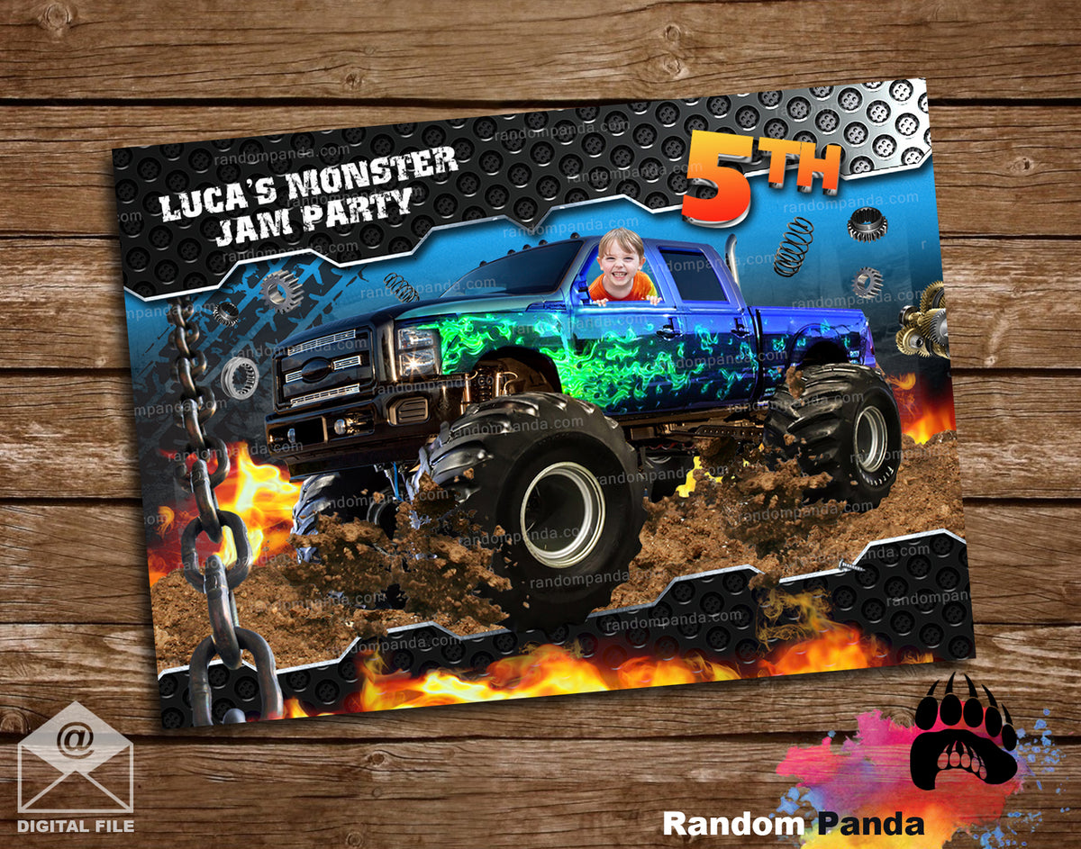 Funny Monster Truck Poster, Monster Jam Backdrop – Random Panda