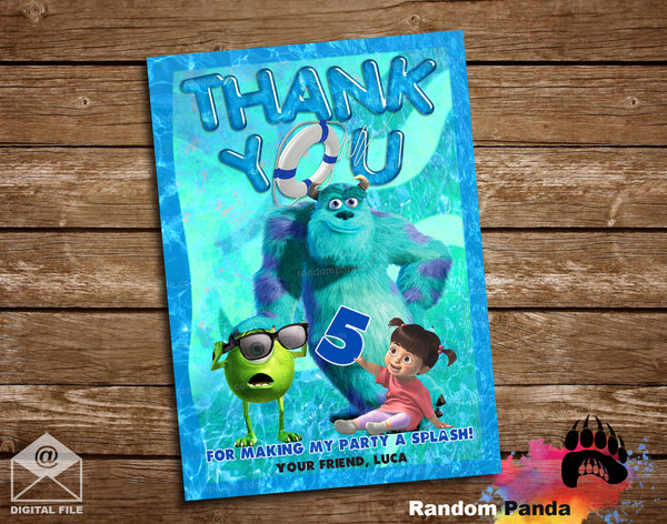 happy birthday monsters inc Monsters Inc Water Party Thank You Card – Random Panda