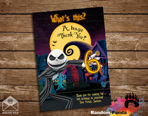 Nightmare Before Christmas Thank You Card