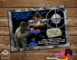 Nerf Gun Combat Party Invitation