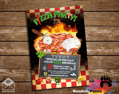 Italian Pizza Party Invitation