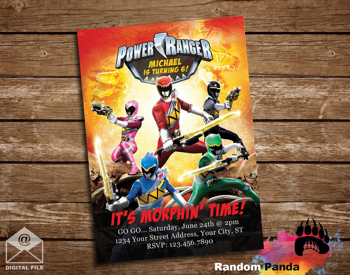 Power Ranger Party Invitation – Random Panda