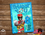 Power Rangers Pool Party Thank You Card