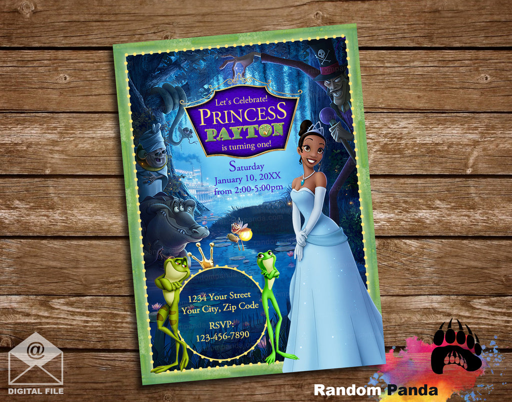 Princess and the Frog Party Invitation Random Panda Princess and the Frog Party Invitation Random Panda