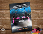 Hot Pink Racecar Party Thank You Card