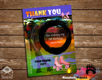 Pink 80s Retro Roller Skating Thank You Card