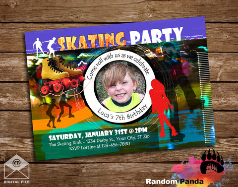 Roller Skating 80s Retro Party Invitation