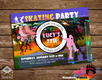Pink 80s Retro Roller Skate Party Invitation