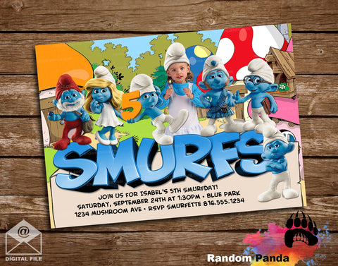 Funny Smurfs Costume Party Invitation