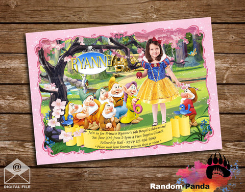 Snow White & the 7 Dwarfs Costume Party Invitation