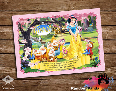 Snow White & the 7 Dwarfs Party Invitation