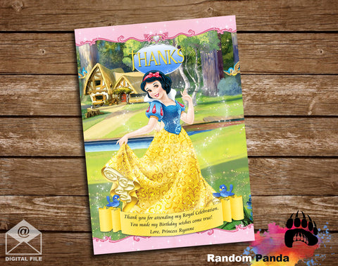 Snow White Birthday Party Thank You Card