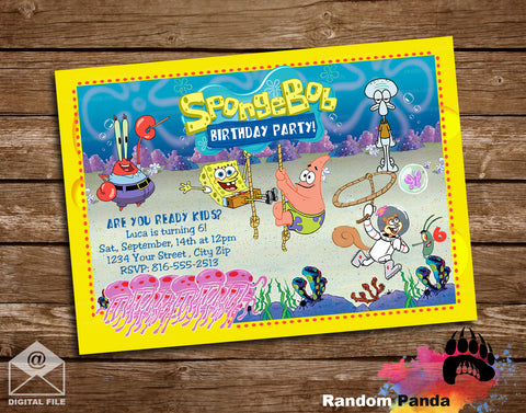 Spongebob and Patrick Party Invitation