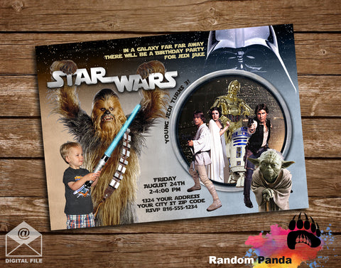 Funny Chewbacca Lightsaber Party Invitation