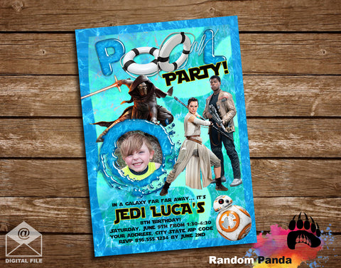 Star Wars Kylo Ren Pool Party Invitation