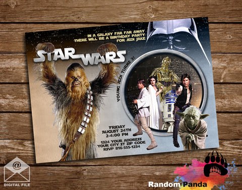 Star Wars Chewbacca Birthday Party Invitation