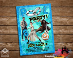 Star Wars Finn BB8 Pool Party Invitation