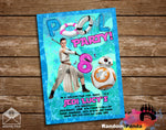 Star Wars Jedi Rey Pool Party Invitation