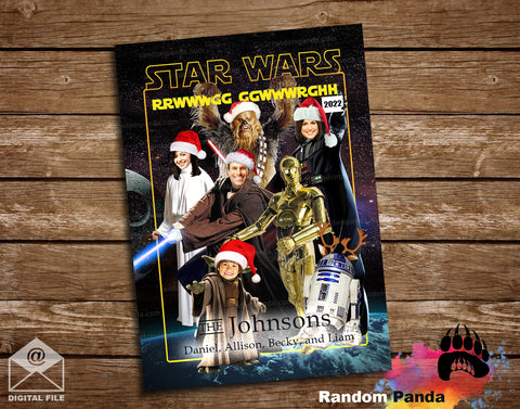 Funny Christmas Card, Star Wars Jedi Family